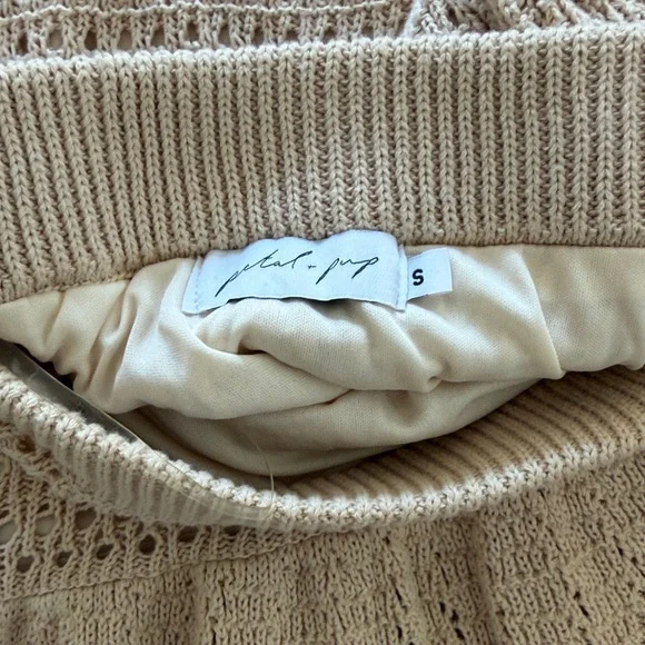 Petal & Pup Beige Crochet Maxi Skirt with Flared Hem - Picture 5 of 6